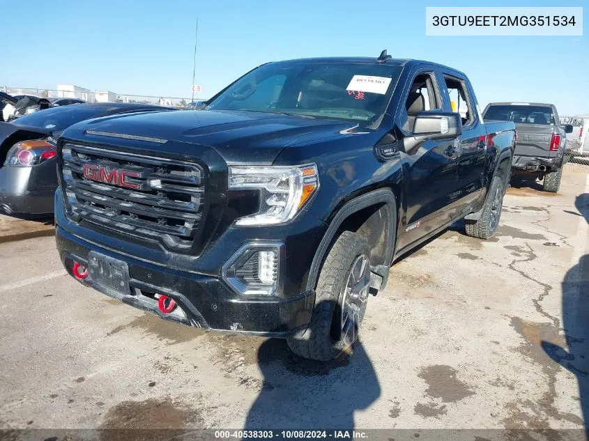 2021 GMC Sierra 1500 4Wd Short Box At4 VIN: 3GTU9EET2MG351534 Lot: 40538303