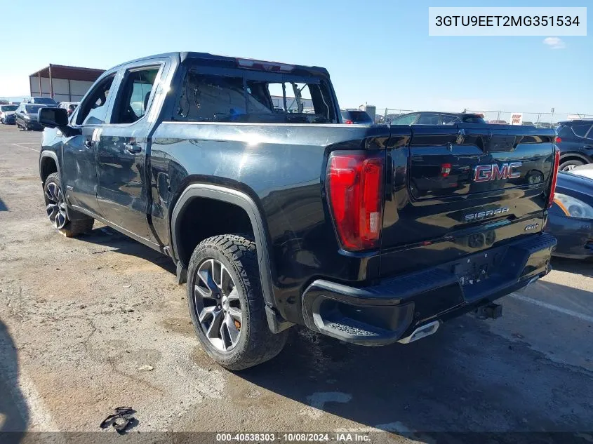 2021 GMC Sierra 1500 4Wd Short Box At4 VIN: 3GTU9EET2MG351534 Lot: 40538303