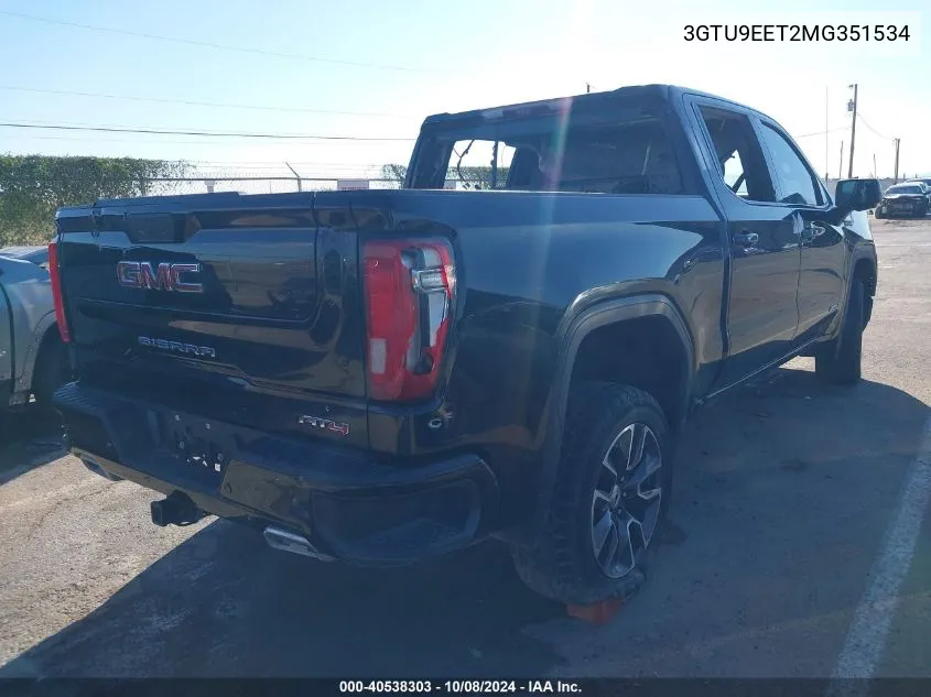 2021 GMC Sierra 1500 4Wd Short Box At4 VIN: 3GTU9EET2MG351534 Lot: 40538303