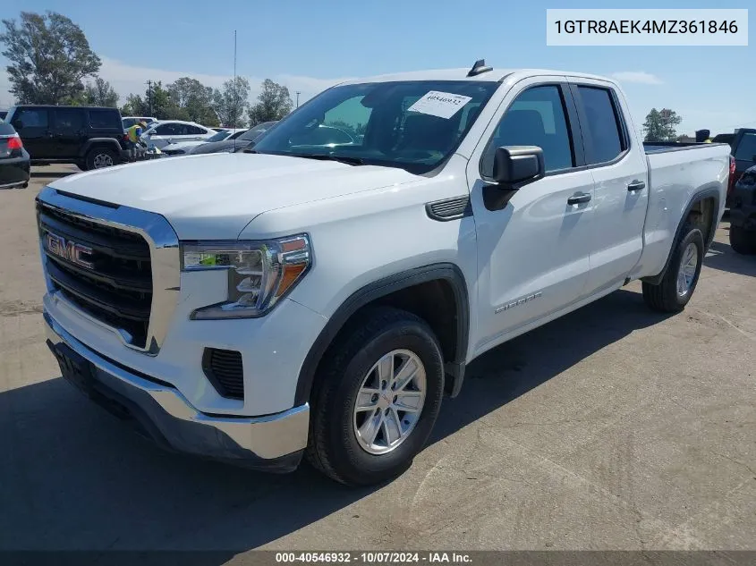 2021 GMC Sierra 1500 2Wd Standard Box VIN: 1GTR8AEK4MZ361846 Lot: 40546932