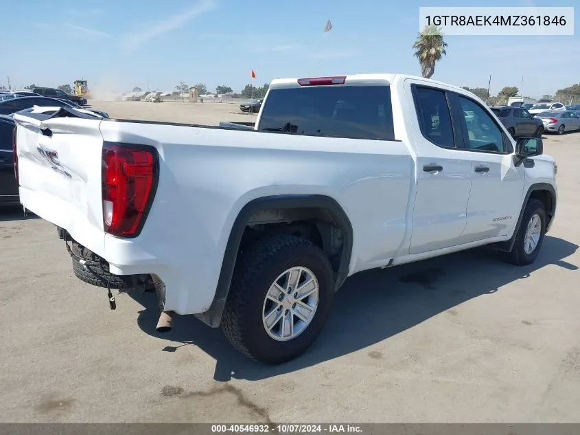 2021 GMC Sierra 1500 2Wd Standard Box VIN: 1GTR8AEK4MZ361846 Lot: 40546932