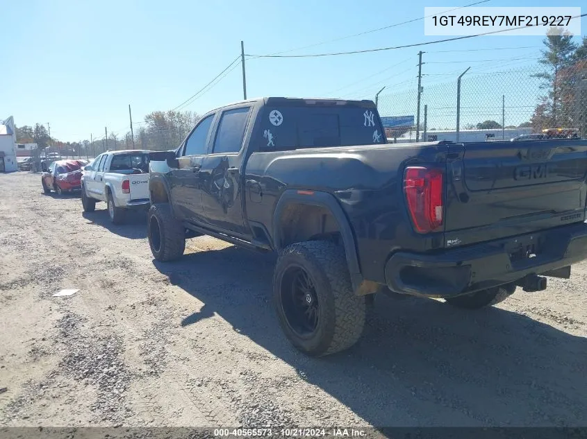 2021 GMC Sierra 2500Hd 4Wd Standard Bed Denali VIN: 1GT49REY7MF219227 Lot: 40565573