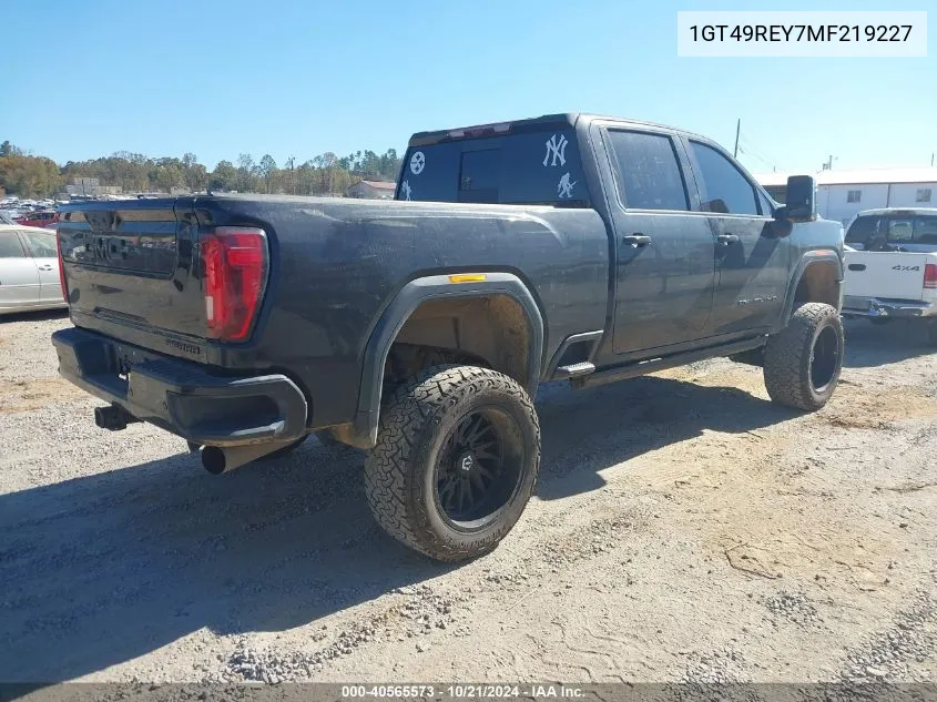 2021 GMC Sierra 2500Hd 4Wd Standard Bed Denali VIN: 1GT49REY7MF219227 Lot: 40565573