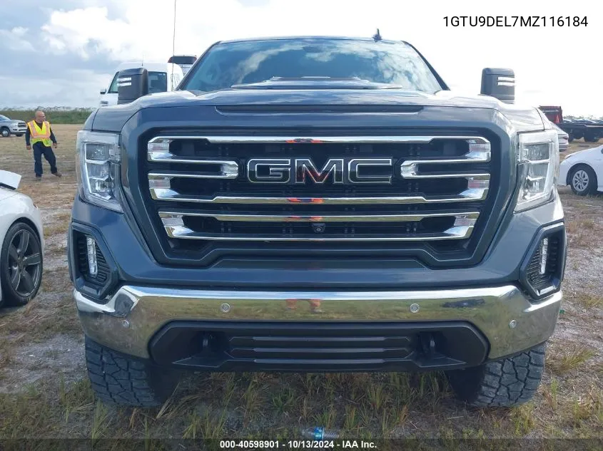 2021 GMC Sierra 1500 4Wd Short Box Slt VIN: 1GTU9DEL7MZ116184 Lot: 40598901