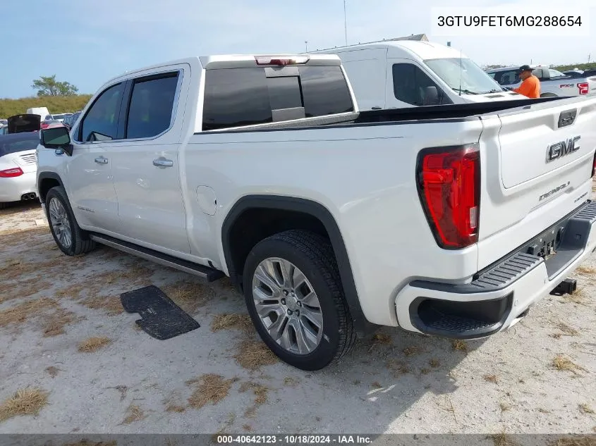 2021 GMC Sierra 1500 4Wd Short Box Denali VIN: 3GTU9FET6MG288654 Lot: 40642123