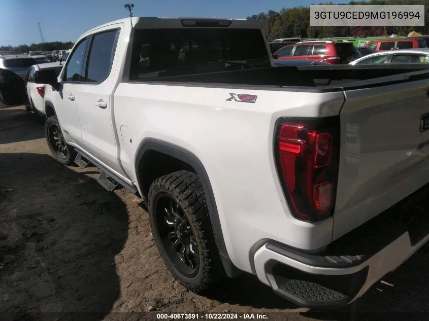 2021 GMC Sierra 1500 4Wd Short Box Elevation VIN: 3GTU9CED9MG196994 Lot: 40673591