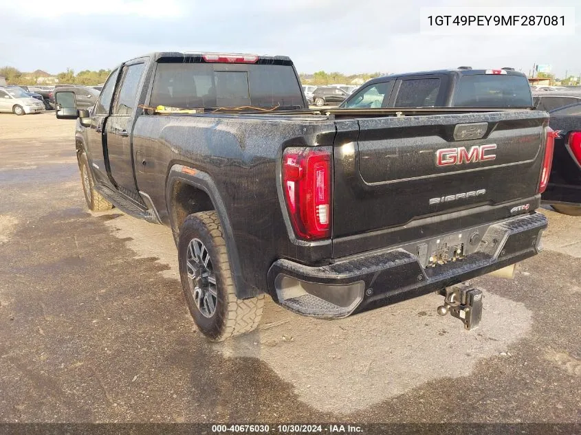 2021 GMC Sierra 2500Hd VIN: 1GT49PEY9MF287081 Lot: 40676030