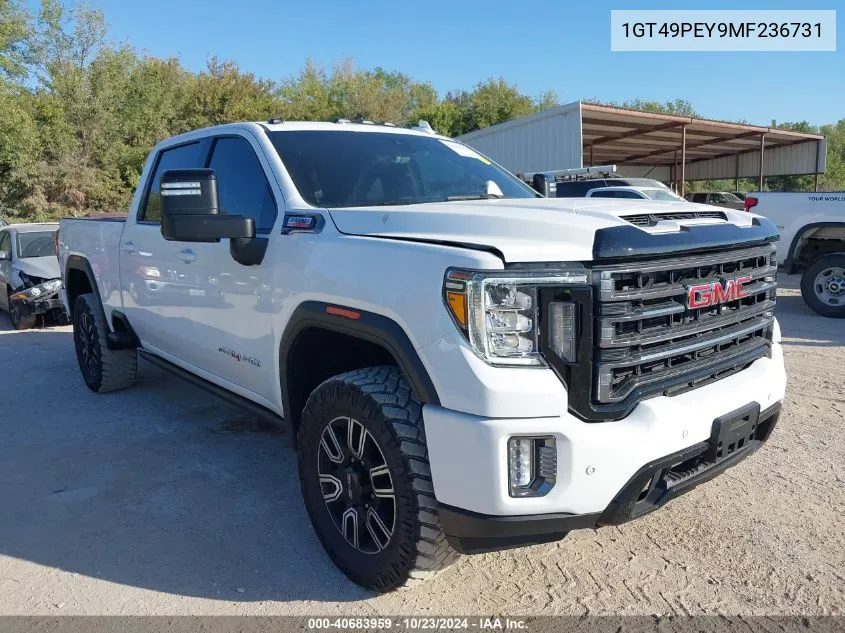 2021 GMC Sierra 2500Hd 4Wd Standard Bed At4 VIN: 1GT49PEY9MF236731 Lot: 40683959