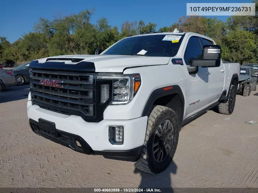 2021 GMC Sierra 2500Hd 4Wd Standard Bed At4 VIN: 1GT49PEY9MF236731 Lot: 40683959