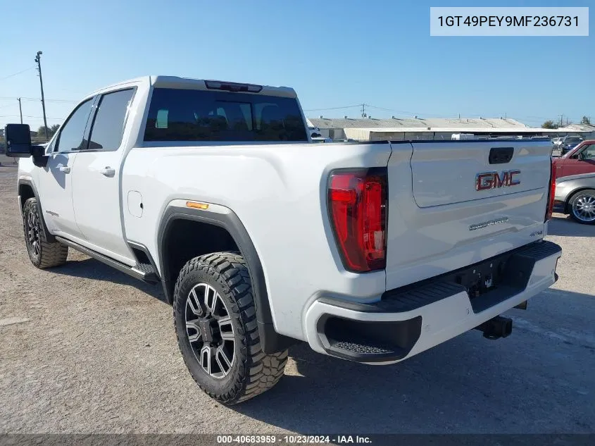 2021 GMC Sierra 2500Hd 4Wd Standard Bed At4 VIN: 1GT49PEY9MF236731 Lot: 40683959