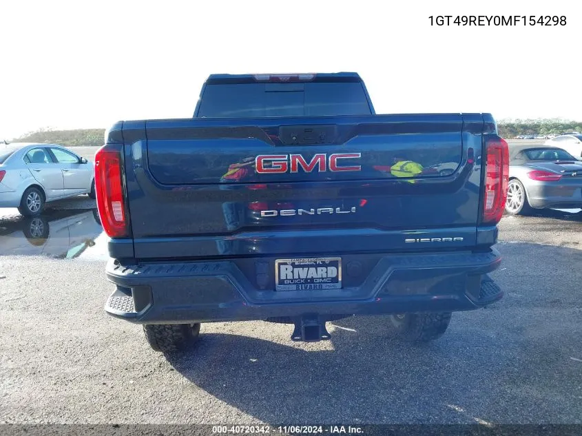 2021 GMC Sierra 2500Hd 4Wd Standard Bed Denali VIN: 1GT49REY0MF154298 Lot: 40720342