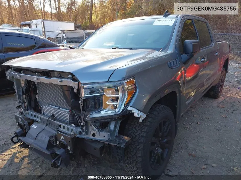 2021 GMC Sierra 1500 4Wd Short Box Elevation With 3Vl VIN: 3GTP9GEK0MG435755 Lot: 40788655