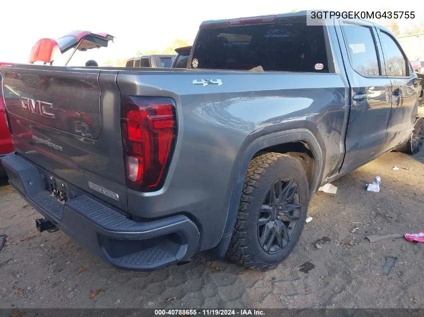 2021 GMC Sierra 1500 4Wd Short Box Elevation With 3Vl VIN: 3GTP9GEK0MG435755 Lot: 40788655