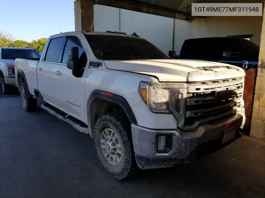 2021 GMC Sierra 2500Hd 4Wd Long Bed Sle VIN: 1GT49ME77MF311948 Lot: 40808119