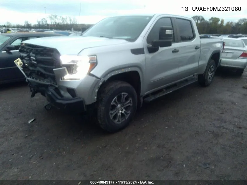 2021 GMC Sierra 1500 4Wd Short Box/4Wd Standard Box VIN: 1GTU9AEF0MZ321080 Lot: 40849177