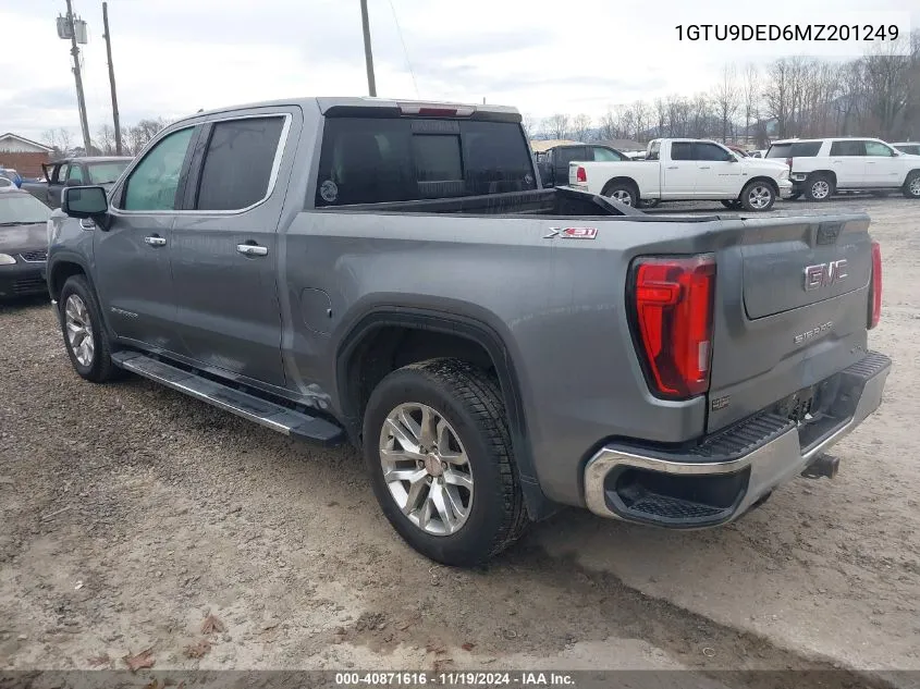 2021 GMC Sierra 1500 4Wd Short Box Slt VIN: 1GTU9DED6MZ201249 Lot: 40871616