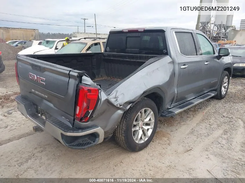 2021 GMC Sierra 1500 4Wd Short Box Slt VIN: 1GTU9DED6MZ201249 Lot: 40871616