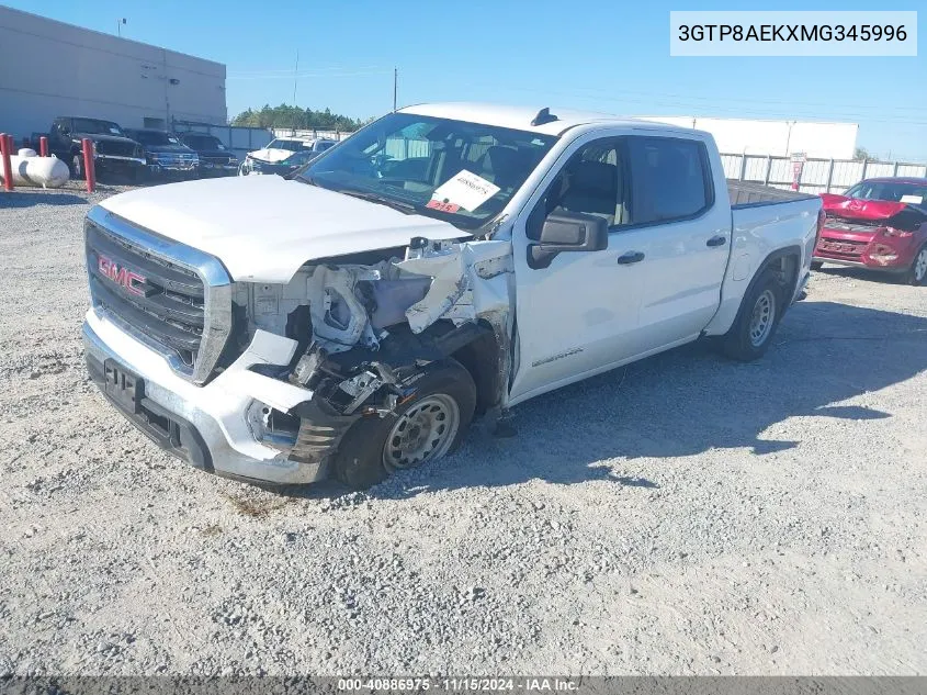 2021 GMC Sierra 1500 2Wd Short Box VIN: 3GTP8AEKXMG345996 Lot: 40886975