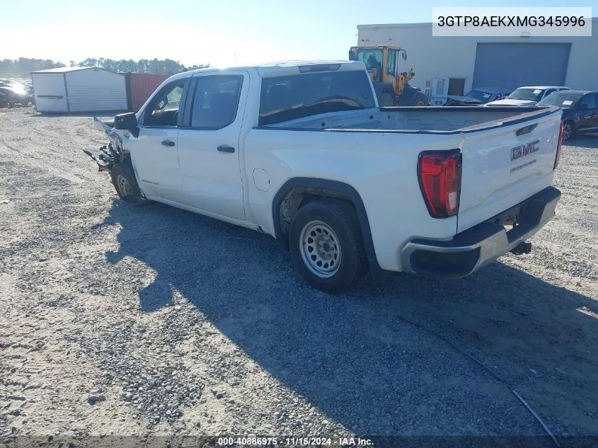 2021 GMC Sierra 1500 2Wd Short Box VIN: 3GTP8AEKXMG345996 Lot: 40886975