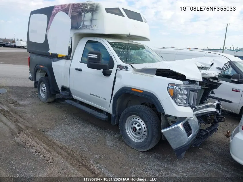 2022 GMC Sierra 2500Hd VIN: 1GT08LE76NF355033 Lot: 11995784