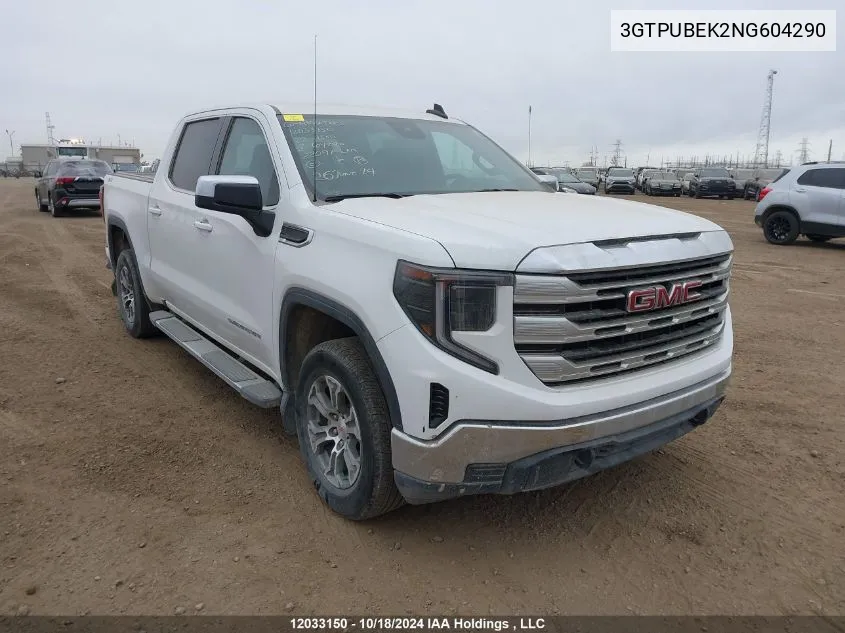 2022 GMC Sierra 1500 VIN: 3GTPUBEK2NG604290 Lot: 12033150