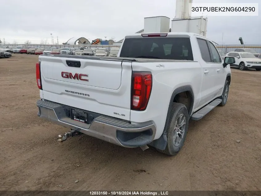 2022 GMC Sierra 1500 VIN: 3GTPUBEK2NG604290 Lot: 12033150