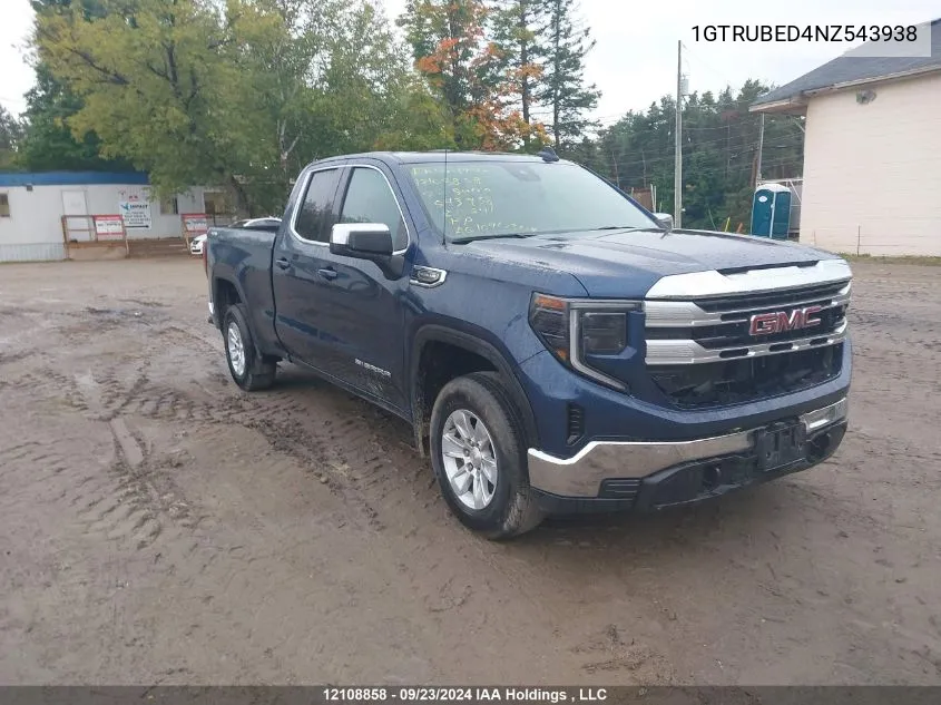 2022 GMC Sierra K1500 Sle VIN: 1GTRUBED4NZ543938 Lot: 12108858