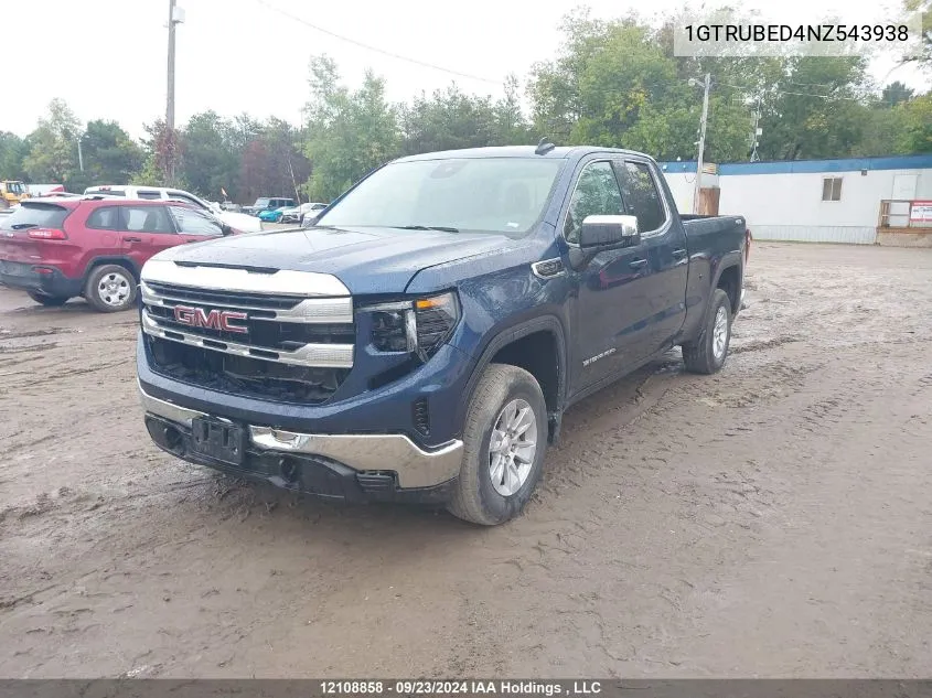 2022 GMC Sierra K1500 Sle VIN: 1GTRUBED4NZ543938 Lot: 12108858