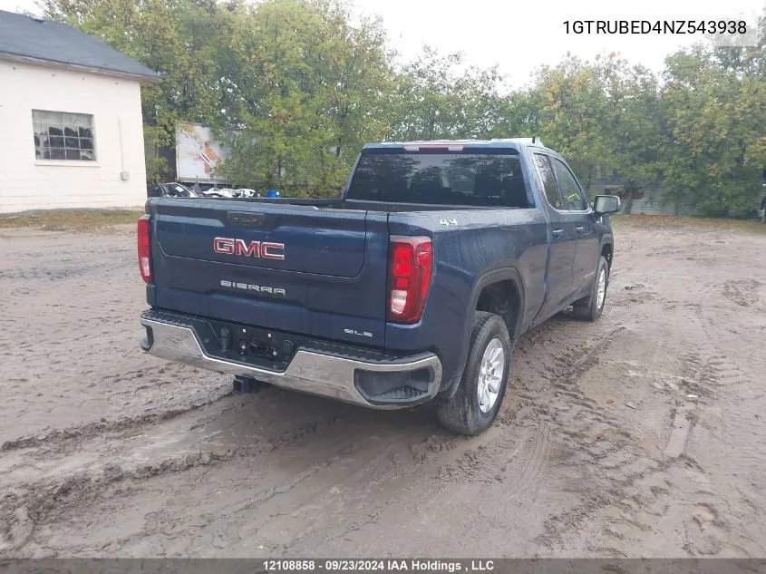 2022 GMC Sierra K1500 Sle VIN: 1GTRUBED4NZ543938 Lot: 12108858