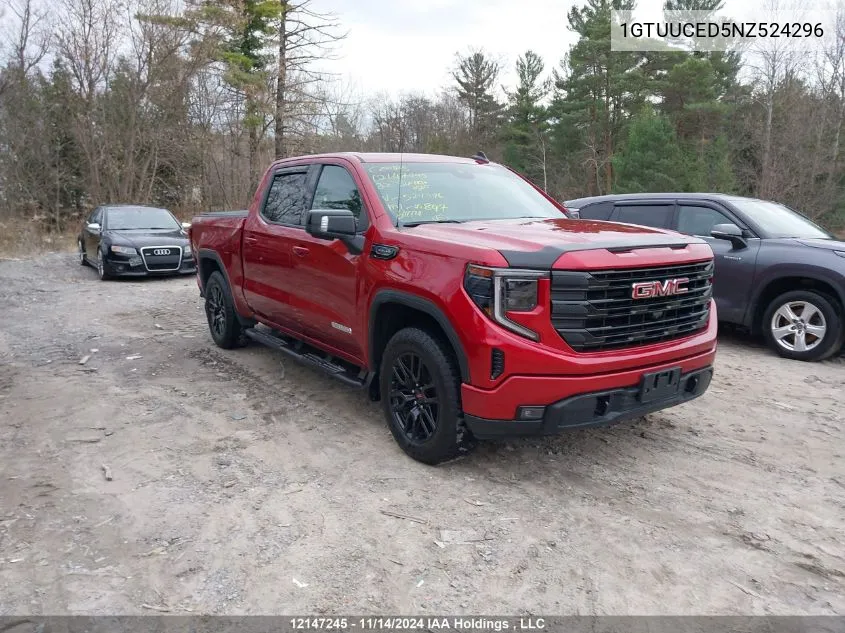 2022 GMC Sierra 1500 VIN: 1GTUUCED5NZ524296 Lot: 12147245