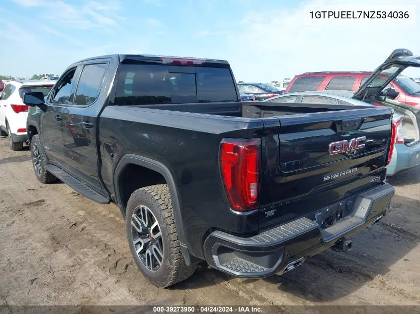 2022 GMC Sierra 1500 4Wd Short Box At4 VIN: 1GTPUEEL7NZ534036 Lot: 39273950