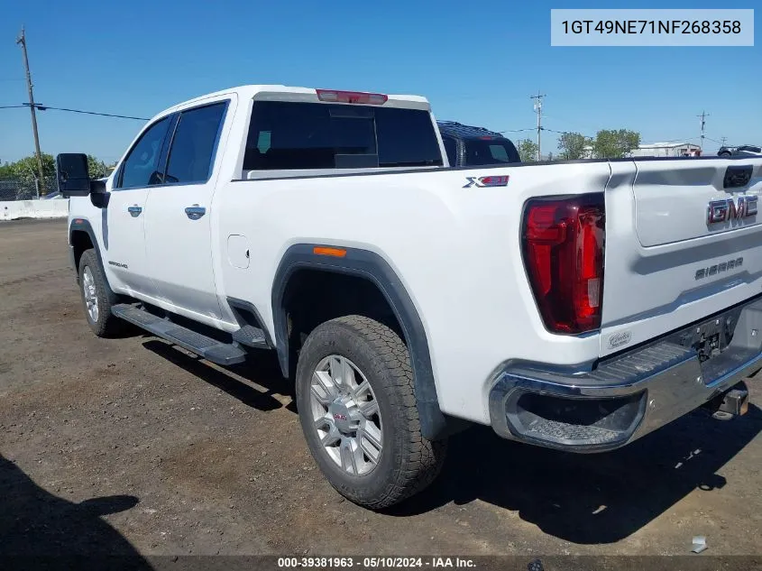 1GT49NE71NF268358 2022 GMC Sierra 2500Hd 4Wd Standard Bed Slt