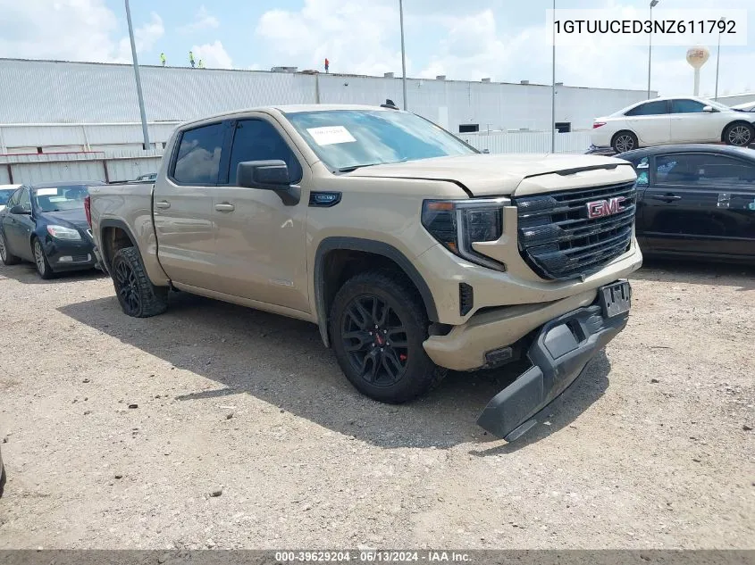 2022 GMC Sierra 1500 4Wd Short Box Elevation With 3Sb VIN: 1GTUUCED3NZ611792 Lot: 39629204