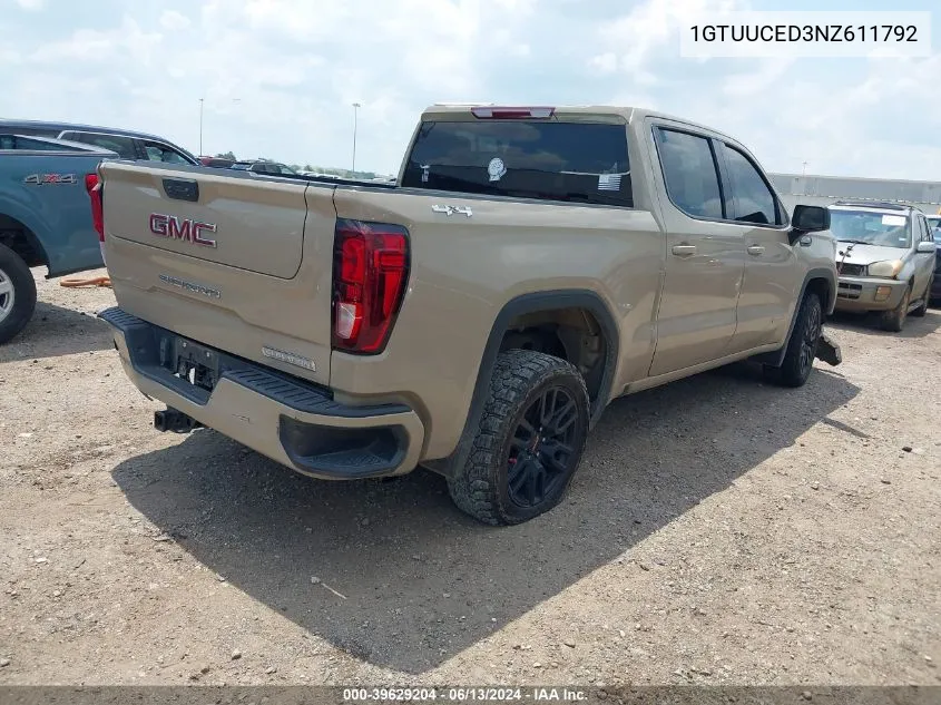 1GTUUCED3NZ611792 2022 GMC Sierra 1500 4Wd Short Box Elevation With 3Sb