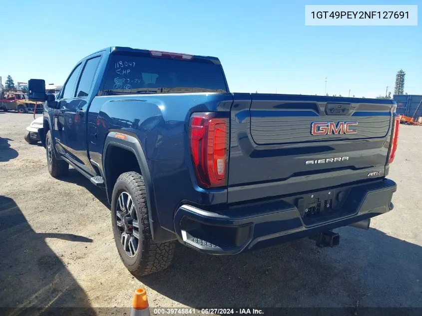 2022 GMC Sierra 2500Hd VIN: 1GT49PEY2NF127691 Lot: 39745841