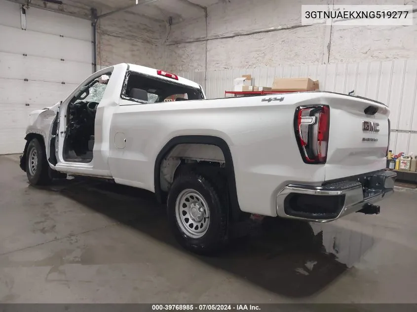 2022 GMC Sierra 1500 4Wd Regular Cab Long Box Pro VIN: 3GTNUAEKXNG519277 Lot: 39768985