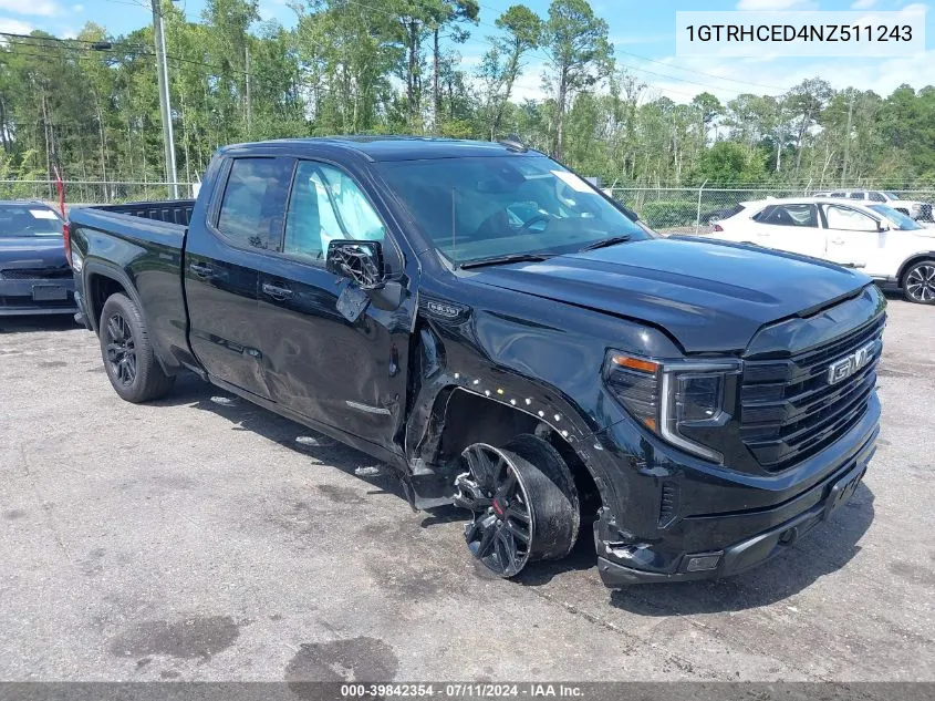 2022 GMC Sierra 1500 2Wd Double Cab Standard Box Elevation VIN: 1GTRHCED4NZ511243 Lot: 39842354