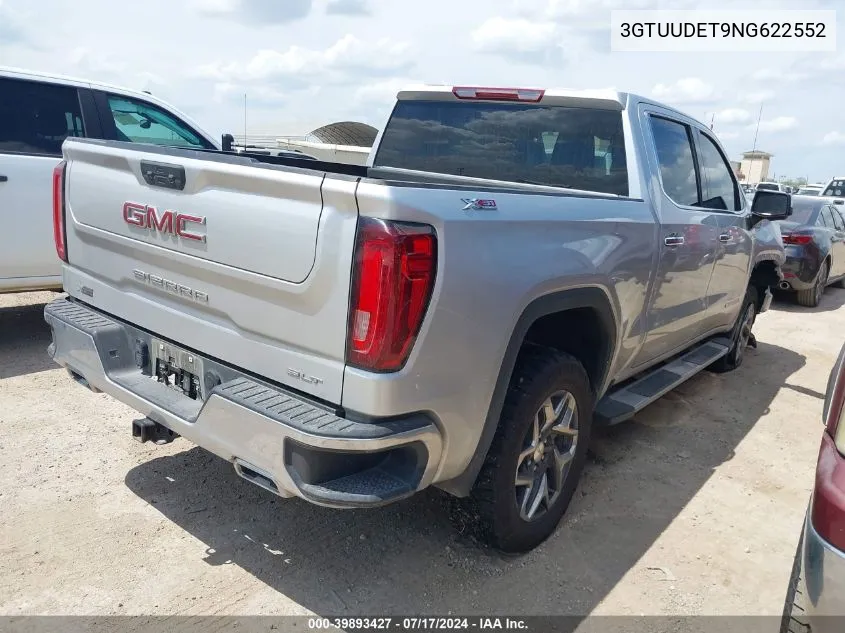 2022 GMC Sierra 1500 4Wd Short Box Slt VIN: 3GTUUDET9NG622552 Lot: 39893427