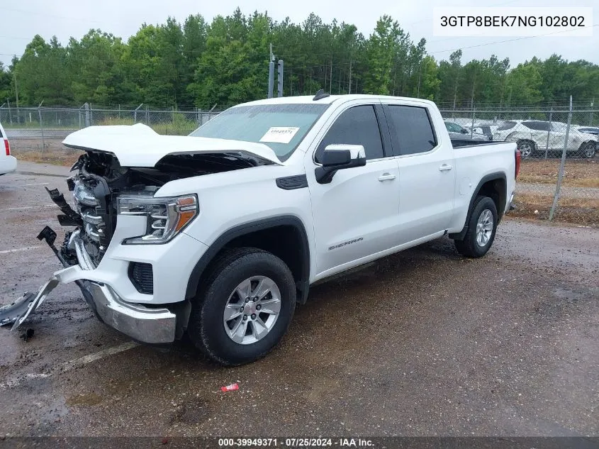 2022 GMC Sierra 1500 Limited 2Wd Short Box Sle VIN: 3GTP8BEK7NG102802 Lot: 39949371