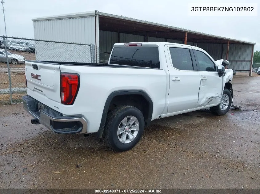 2022 GMC Sierra 1500 Limited 2Wd Short Box Sle VIN: 3GTP8BEK7NG102802 Lot: 39949371