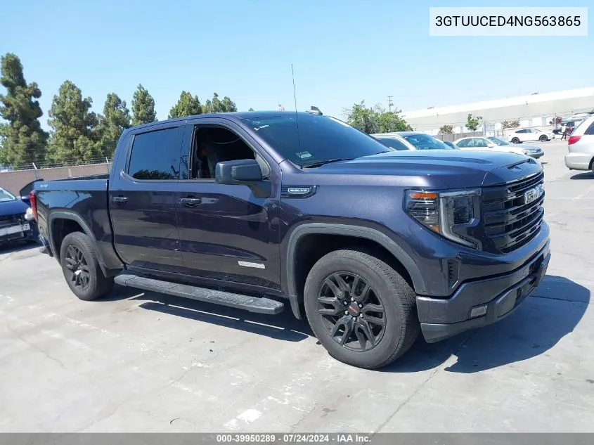 2022 GMC Sierra 1500 4Wd Short Box Elevation With 3Sb VIN: 3GTUUCED4NG563865 Lot: 39950289