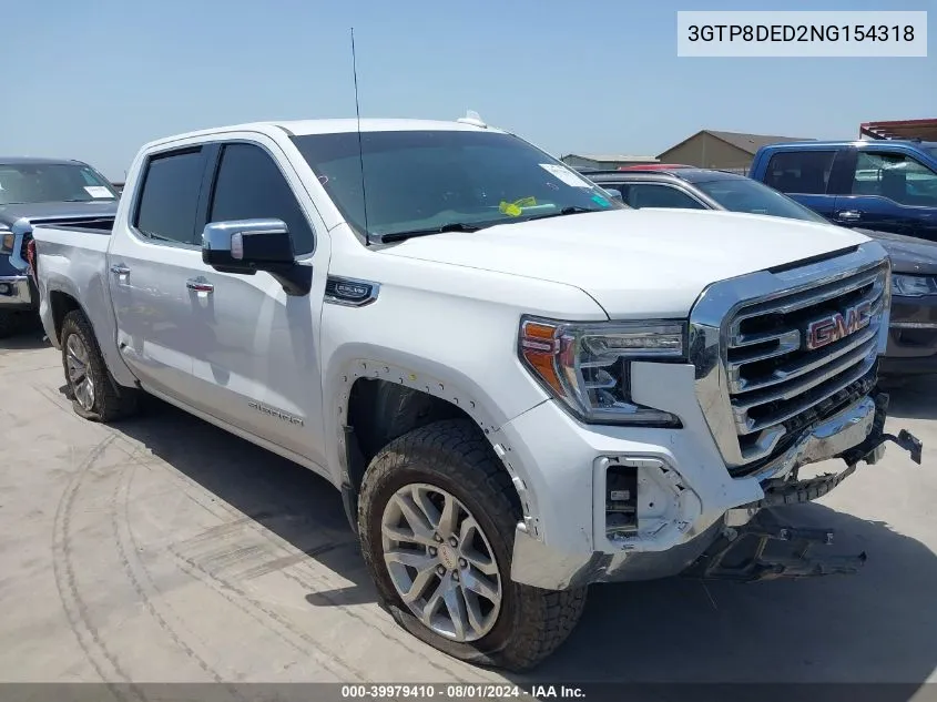 2022 GMC Sierra 1500 Limited 2Wd Short Box Slt VIN: 3GTP8DED2NG154318 Lot: 39979410