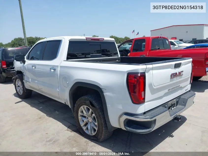 2022 GMC Sierra 1500 Limited 2Wd Short Box Slt VIN: 3GTP8DED2NG154318 Lot: 39979410