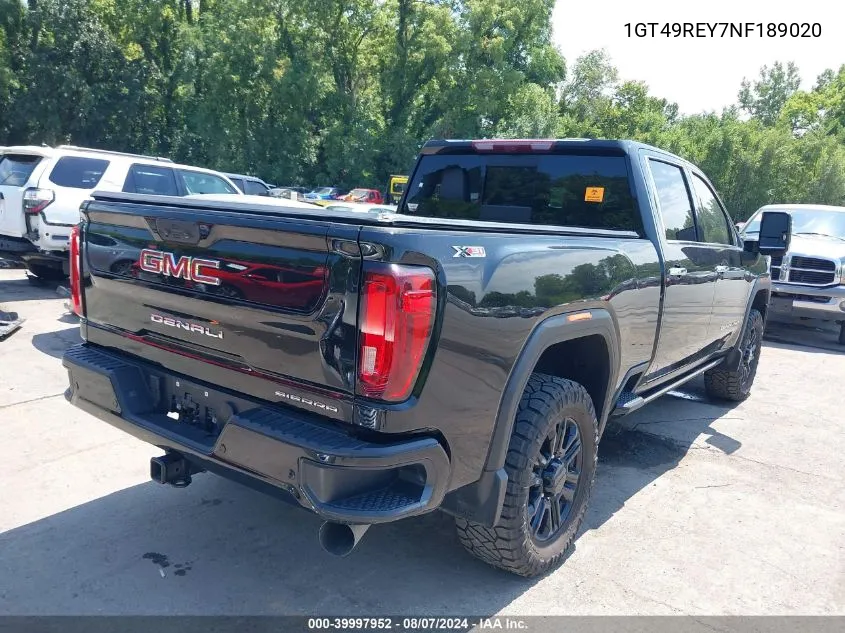 2022 GMC Sierra 2500Hd 4Wd Standard Bed Denali VIN: 1GT49REY7NF189020 Lot: 39997952