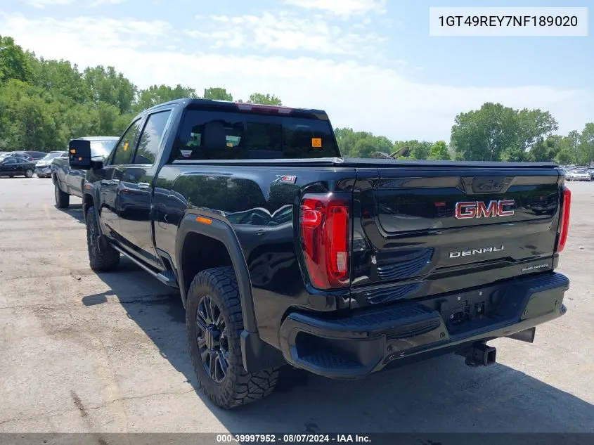 2022 GMC Sierra 2500Hd 4Wd Standard Bed Denali VIN: 1GT49REY7NF189020 Lot: 39997952