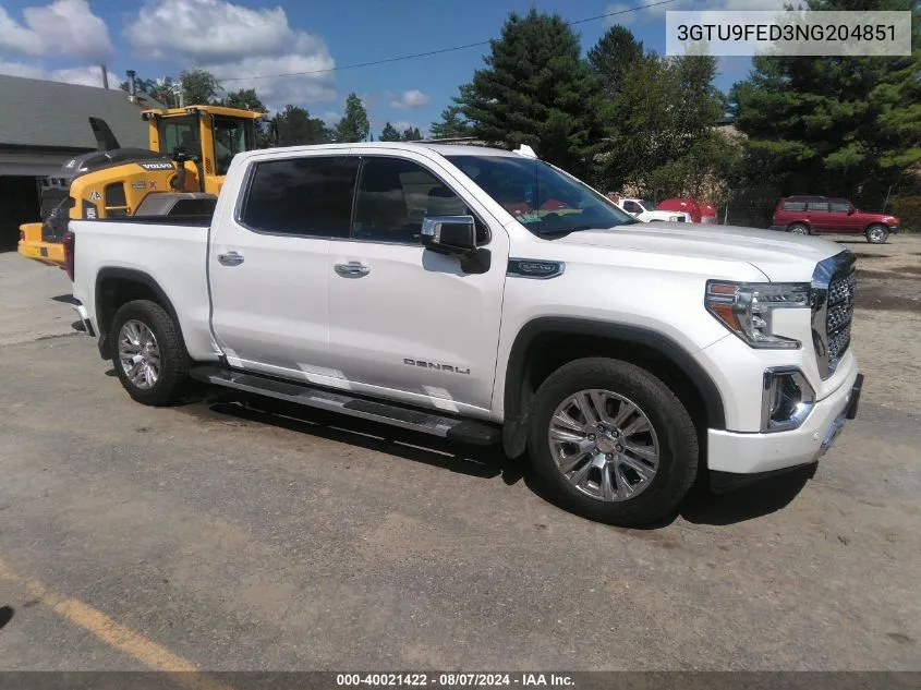 2022 GMC Sierra 1500 Limited 4Wd Short Box Denali/4Wd Standard Box Denali VIN: 3GTU9FED3NG204851 Lot: 40021422