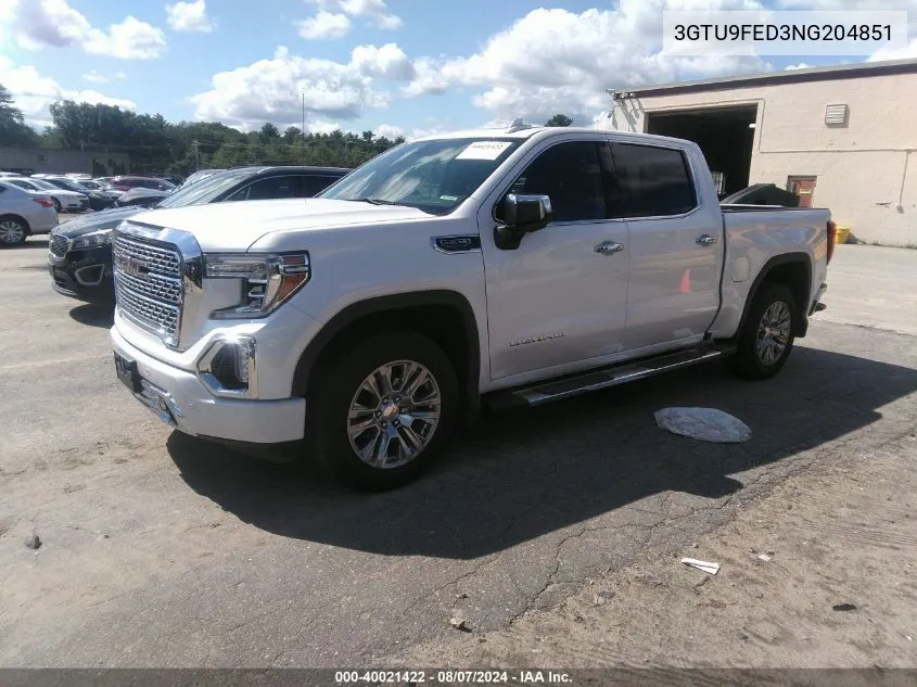 2022 GMC Sierra 1500 Limited 4Wd Short Box Denali/4Wd Standard Box Denali VIN: 3GTU9FED3NG204851 Lot: 40021422