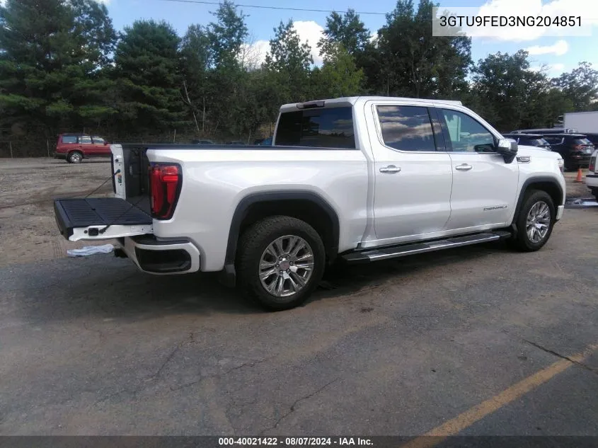 2022 GMC Sierra 1500 Limited 4Wd Short Box Denali/4Wd Standard Box Denali VIN: 3GTU9FED3NG204851 Lot: 40021422