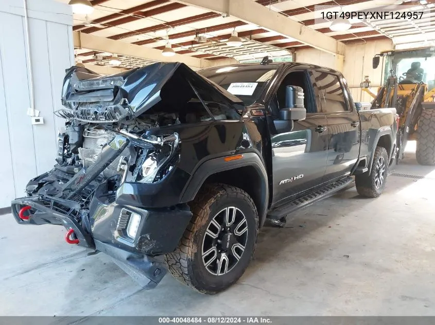 2022 GMC Sierra 2500Hd 4Wd Standard Bed At4 VIN: 1GT49PEYXNF124957 Lot: 40048484