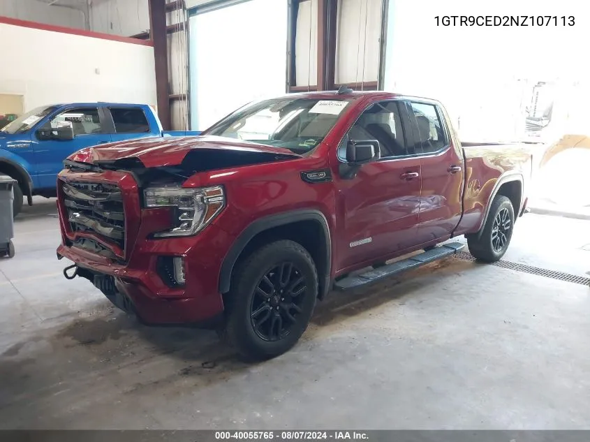 2022 GMC Sierra 1500 Limited 4Wd Double Cab Standard Box Elevation VIN: 1GTR9CED2NZ107113 Lot: 40055765